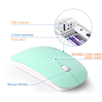 Wireless Keyboard and Mouse Ultra Slim Combo, TopMate 2.4G Silent Compact USB 2400DPI Mouse and Scissor Switch Keyboard Set with Cover, Batteries Included, for PC/Laptop/Windows/Mac - Gray Black