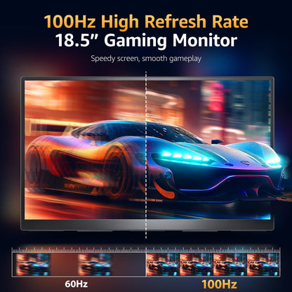 Portable Monitor 15.6" FHD 87% sRGB 60Hz IPS HDR HDMI USB-C Travel Monitor for Laptop MacBook PC Surface PS5 Xbox, External Display with Kickstand & Speakers, VESA Compatible