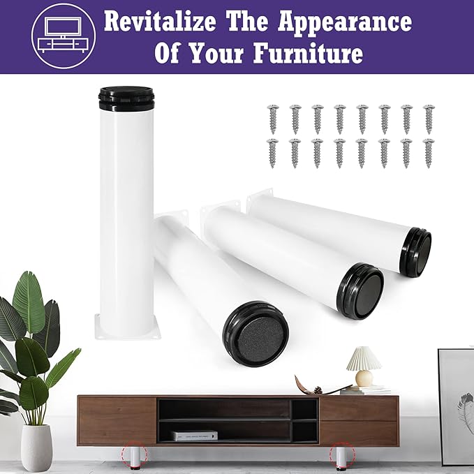 10 Inch Metal Furniture Legs Stainless Steel Adjustable Legs White Metal Legs