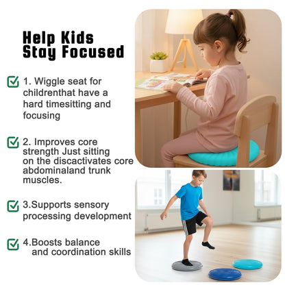 Hanstuten Wobble Cushion Core Balance Disc, Inflated Wiggle Seat Cushion to Improve Sitting Posture & Stay Focused, Non-slip Balance Pads for Physical Therapy & Core Strength(1Turquoise)