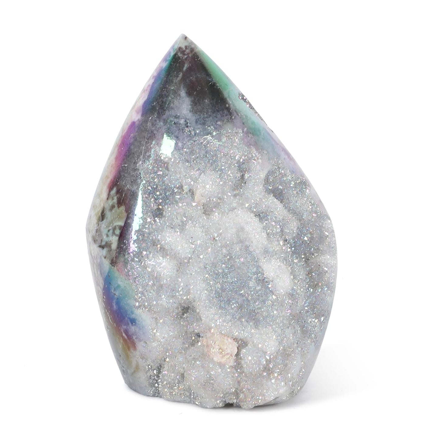 GYHPD 0.44-0.66 LB Aura Angel Sphalerite Crystal Cluster Chunk - Aura Geode Crystal Tower - Crystal Ornament Collection Gift - Witch Altar Decor - Home Decoration Crystal Specimen