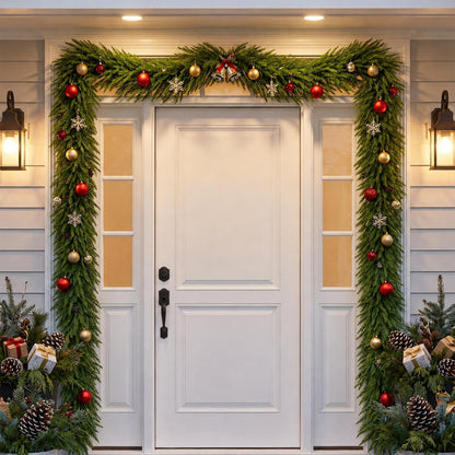 FesNiva 1 Pack Artificial Norfolk Pine Garland, Winter Greenery Garland for Christmas Decorations, Ideal for Mantle, Table, Fireplace, Home and Holiday Decor (5.6 FT)