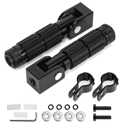 BEAROLNE M8 Motorcycle Foot Pegs CNC Upgraded Foldable Footpegs Anti-Skid Footrest for Yamaha Honda Suzuki Aprilia Electric Car Dirt Pit Bike Motorbike Mini Bike Passenger Pedals (Black)