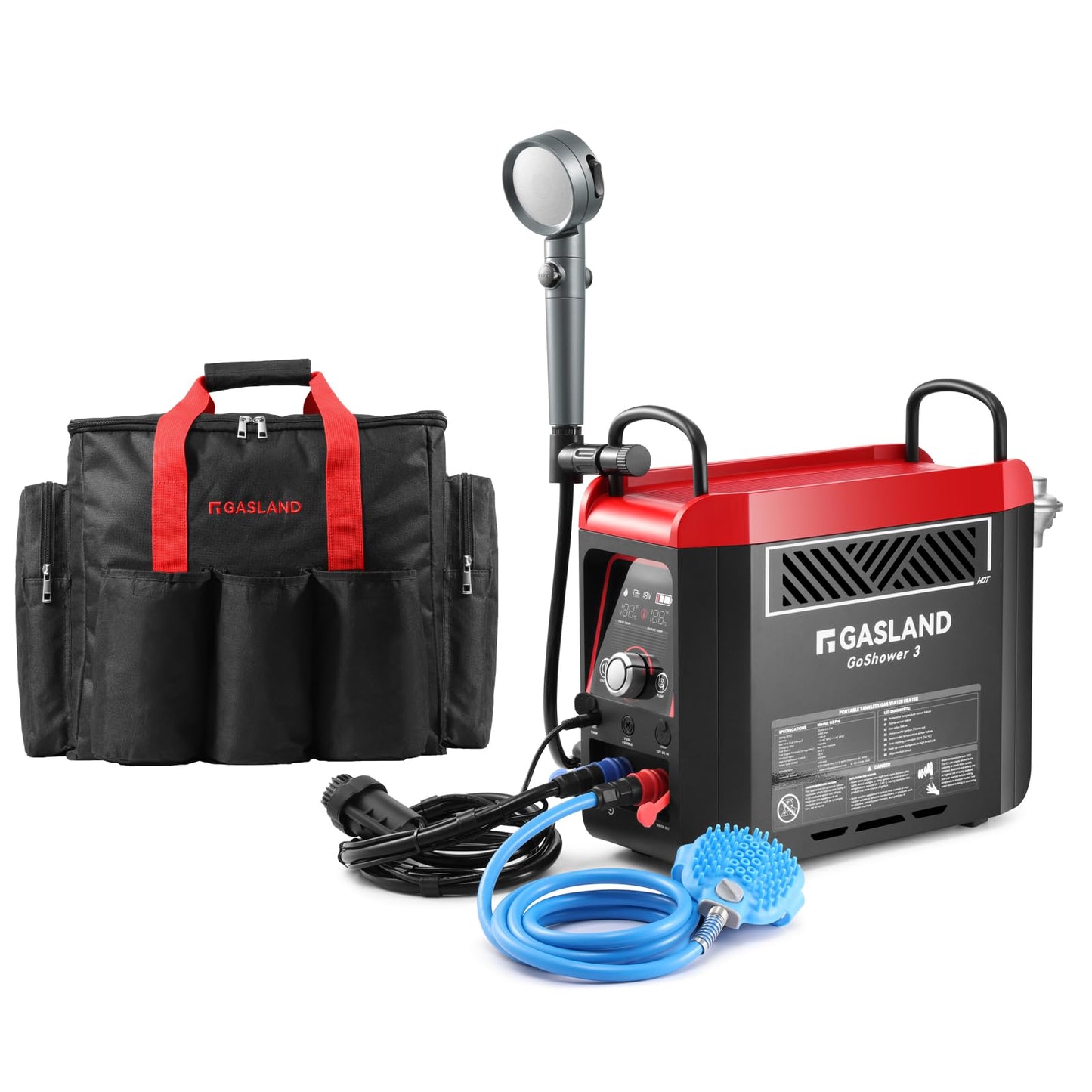GASLAND Goshower 3 Portable Hot Water Heater & Shower Pump | CSA Certified |1.5Hr Fast Charging | 1lb Propane Camping Shower for Cabin, RV & Off-Grid Use – G3 Max