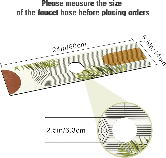Sink Faucet Absorbing Mat, 2 Pack Drying Mat Around Faucet Sink Splash Guard