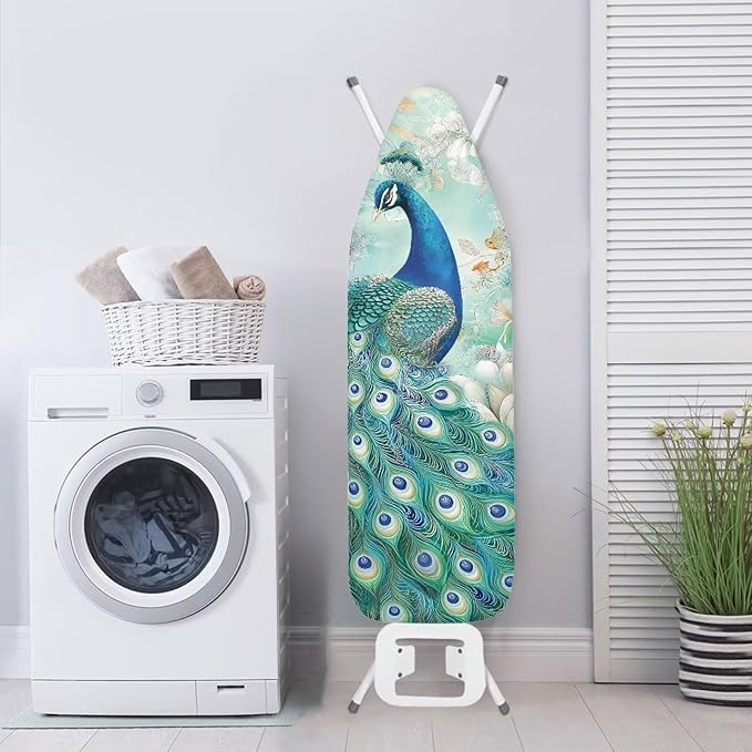 Peacock Thick Padding Ironing Board Covers Durable Stain Resistant Hook and