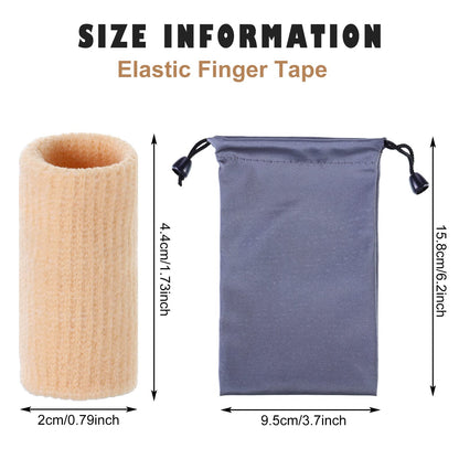 Skylety 30 Pieces Finger Sleeves with 1 Storage Bag, Thumb Splint Brace Support Protector Breathable Elastic Finger Tape for Pain Relief Arthritis Trigger Sports Basketball Baseball(Beige)