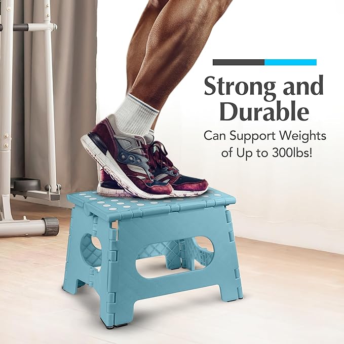 Handy Laundry Folding Step Stool 9 Inch – Sturdy Plastic Foldable Step Stool