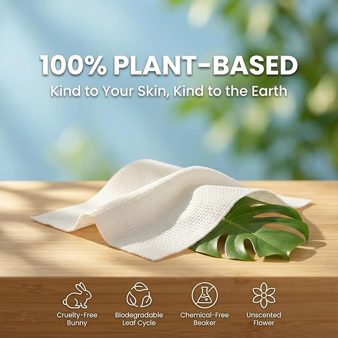 Disposable Face Towels XL 10x12-100% Viscose Eucalyptus Biodegradable Clean