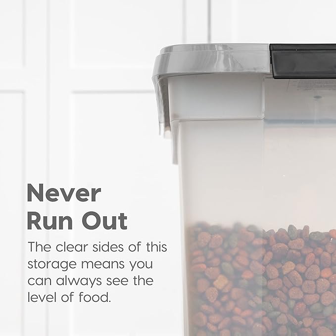 IRIS USA Airtight Dog Food Storage Container, WeatherPro, Removable Wheels