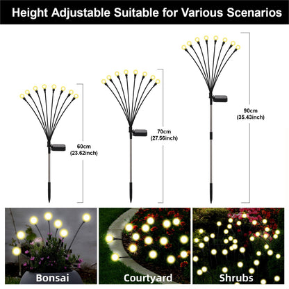 Petriveil Solar Firefly Lights Warm White, 8 Modes 800mAh Swaying Firefly Yard Lights Solar Powered Outdoor Waterproof for Outside Yard Patio Lawn Pathway Walkway Stake Christmas Garden Decor (4 Pack)