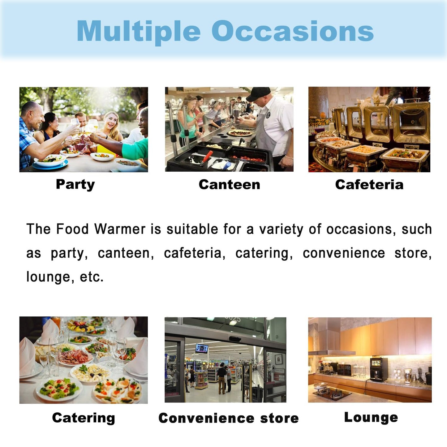 INTBUYING LP Gas Food Soup Warmer Propane Gas Stove Bain-Marie Commercial Canteen Buffet Steam Heater Stainless Steel with Gas Regulator Valve 12''x8.7''x4''Pan-4 Pans（Square）