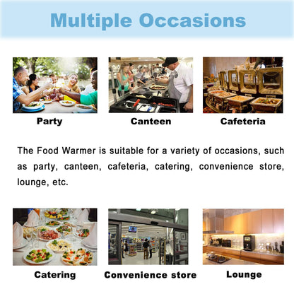 INTBUYING LP Gas Food Soup Warmer Propane Gas Stove Bain-Marie Commercial Canteen Buffet Steam Heater Stainless Steel with Gas Regulator Valve 12''x8.7''x4''Pan-4 Pans（Square）