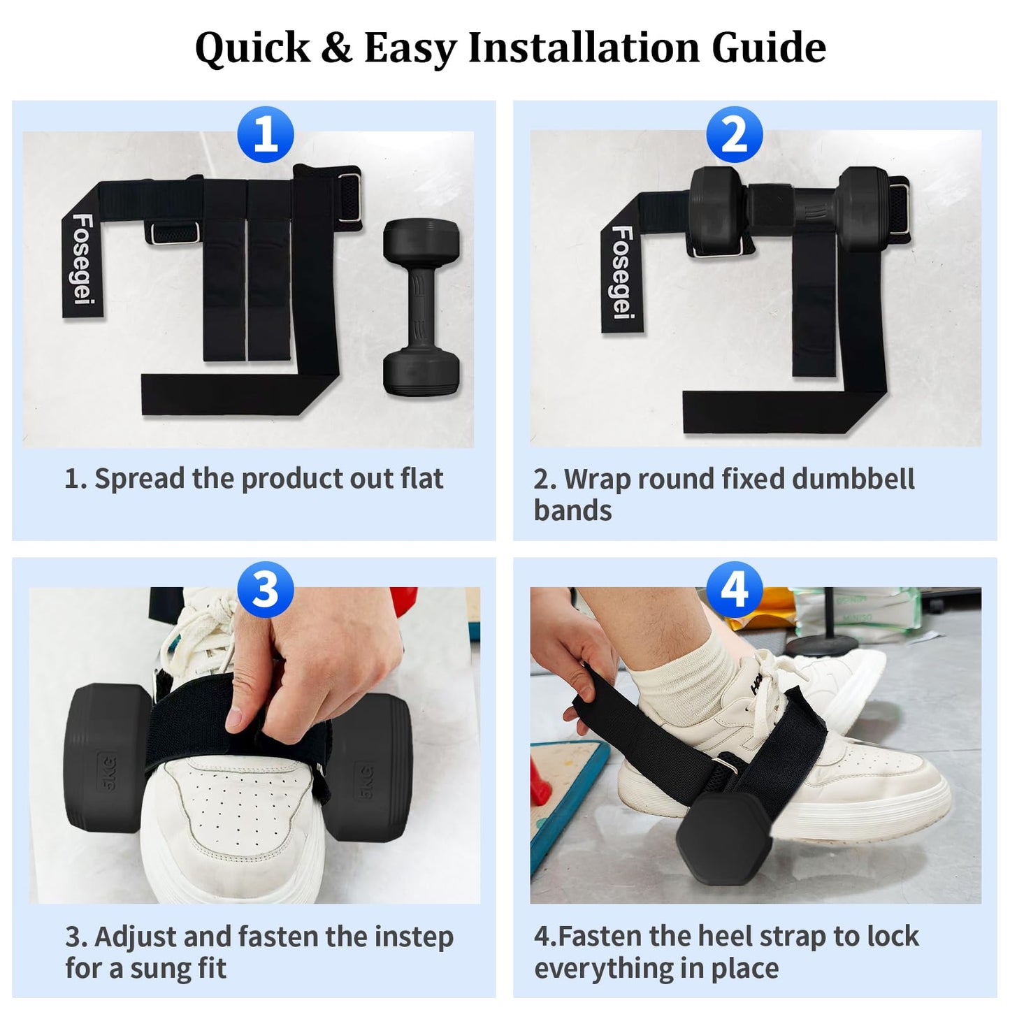 Dumbbell Foot Attachment for Leg Workout, Extension Monkey Foot Dumbbell Attachment Straps for Gym Trainer and Beginners Ankle Strap for Fitness Training