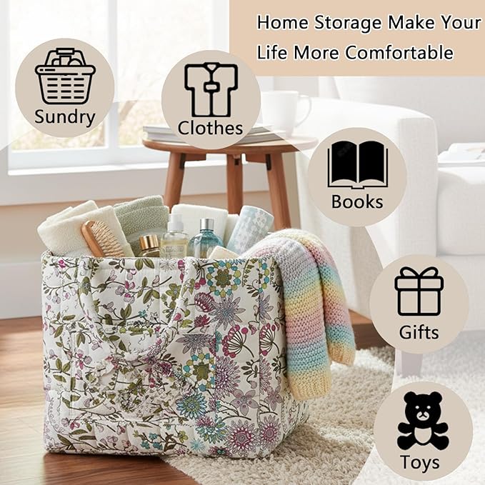 Quilted Fabric Storage Baskets