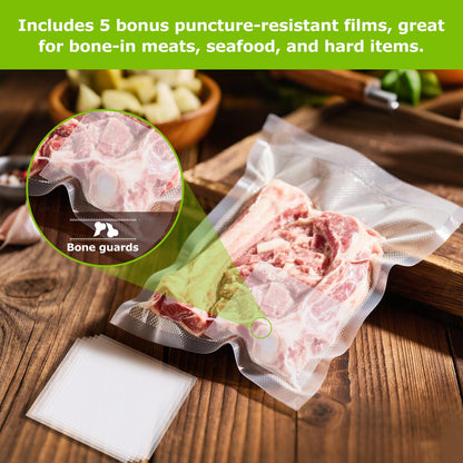 Bonsenkitchen Precut Vacuum Sealer Bags 200 Quart 8" x 12", BPA Free, Commercial Grade Textured Food Vacuum Sealer Bag, Thick Embossed Bags for Storage and Sous Vide Cooking VB3208