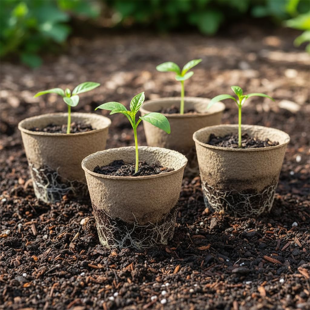 YESIACE Peat Pot, 126 Packs 3.15 Inch Seed Starting Pots with Drainage Holes Round Nursery Pot, Biodegradable Round Plant Seed Starter Peat Pots Germination Seedling Trays