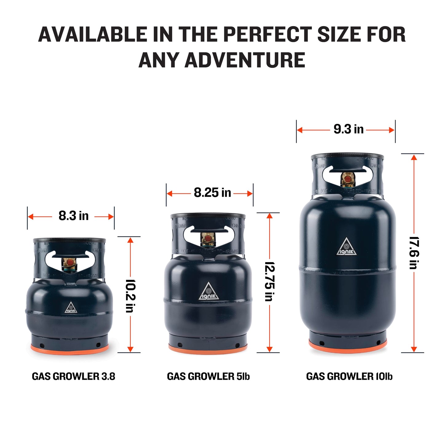 Ignik Refillable Gas Growler Empty Propane Tank, 5-Pound - Blue