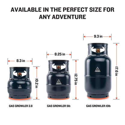 Ignik Refillable Gas Growler Empty Propane Tank, 5-Pound - Blue