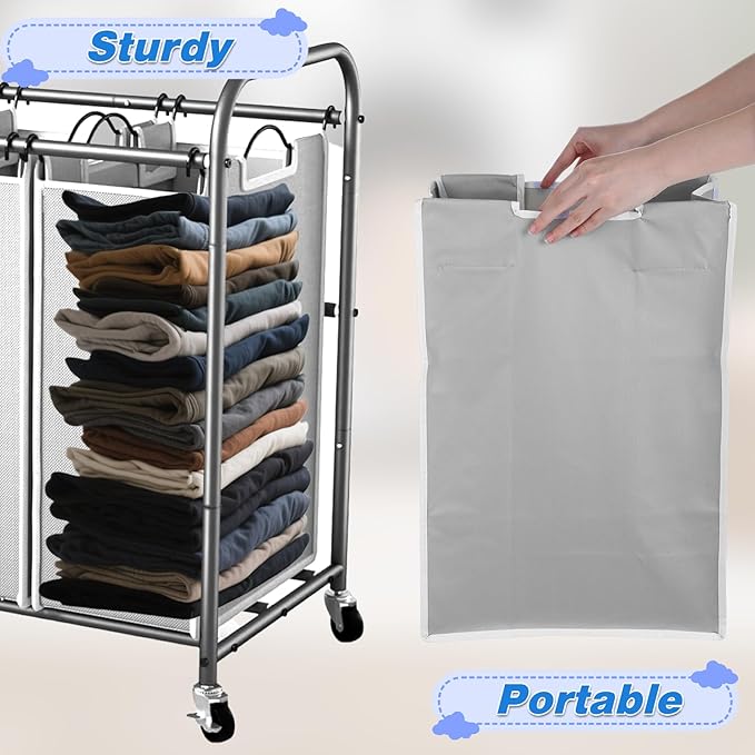 SHENLIU 3 Bag Laundry Sorter Replacement Bags