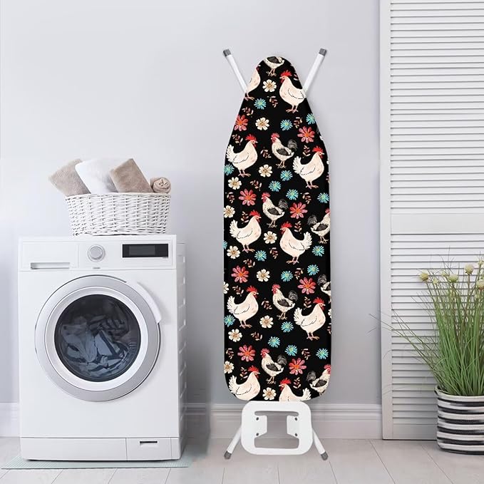 Chicken Floral Ironing Board Cover and Pad Full Size Ironing Mat