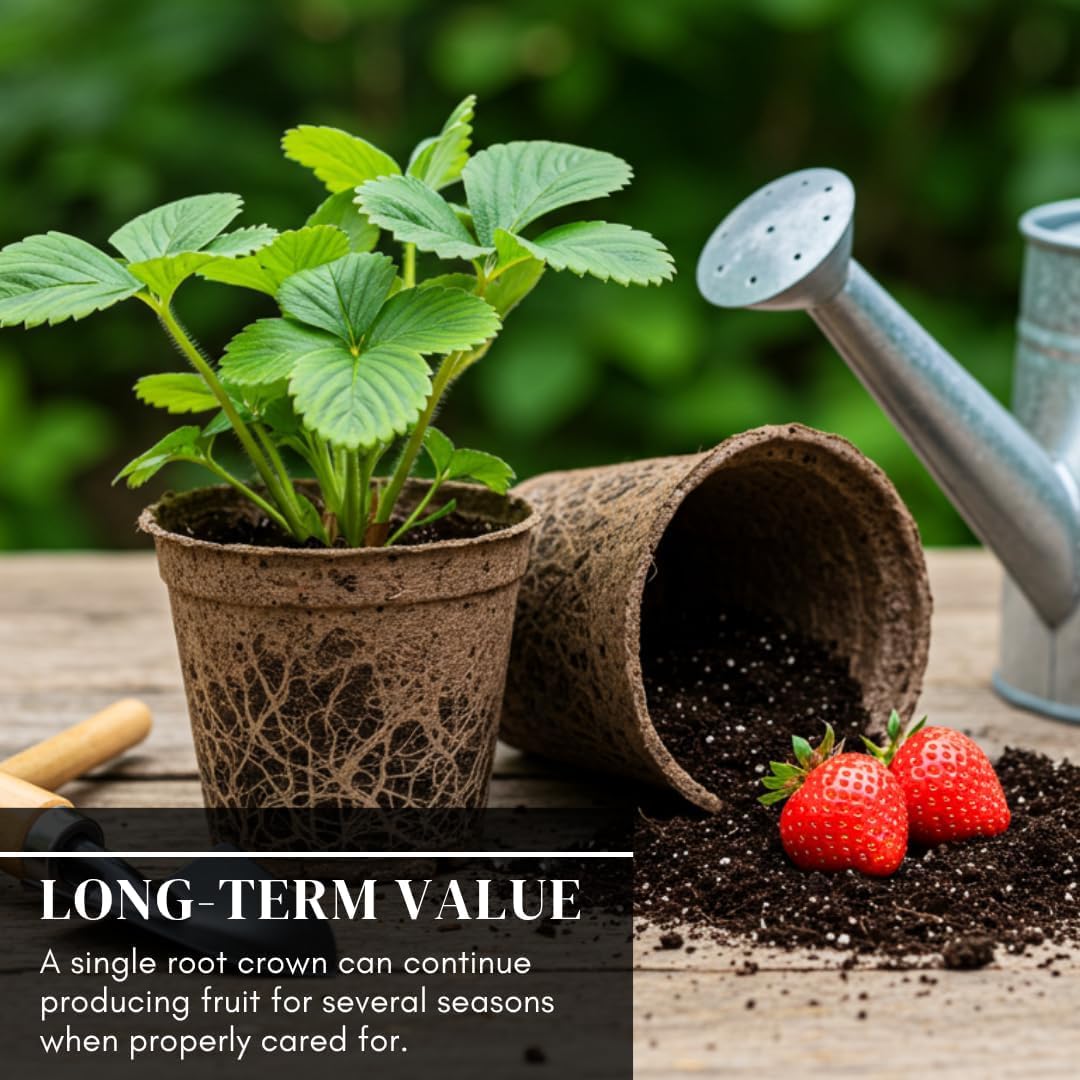 Albion Strawberry Bareroot Plants – Day Neutral Everbearing Strawberry Plants for Planting, Sweet Large Strawberries, High Yield Garden Strawberry Roots for Raised Beds & Containers (50 Plants)