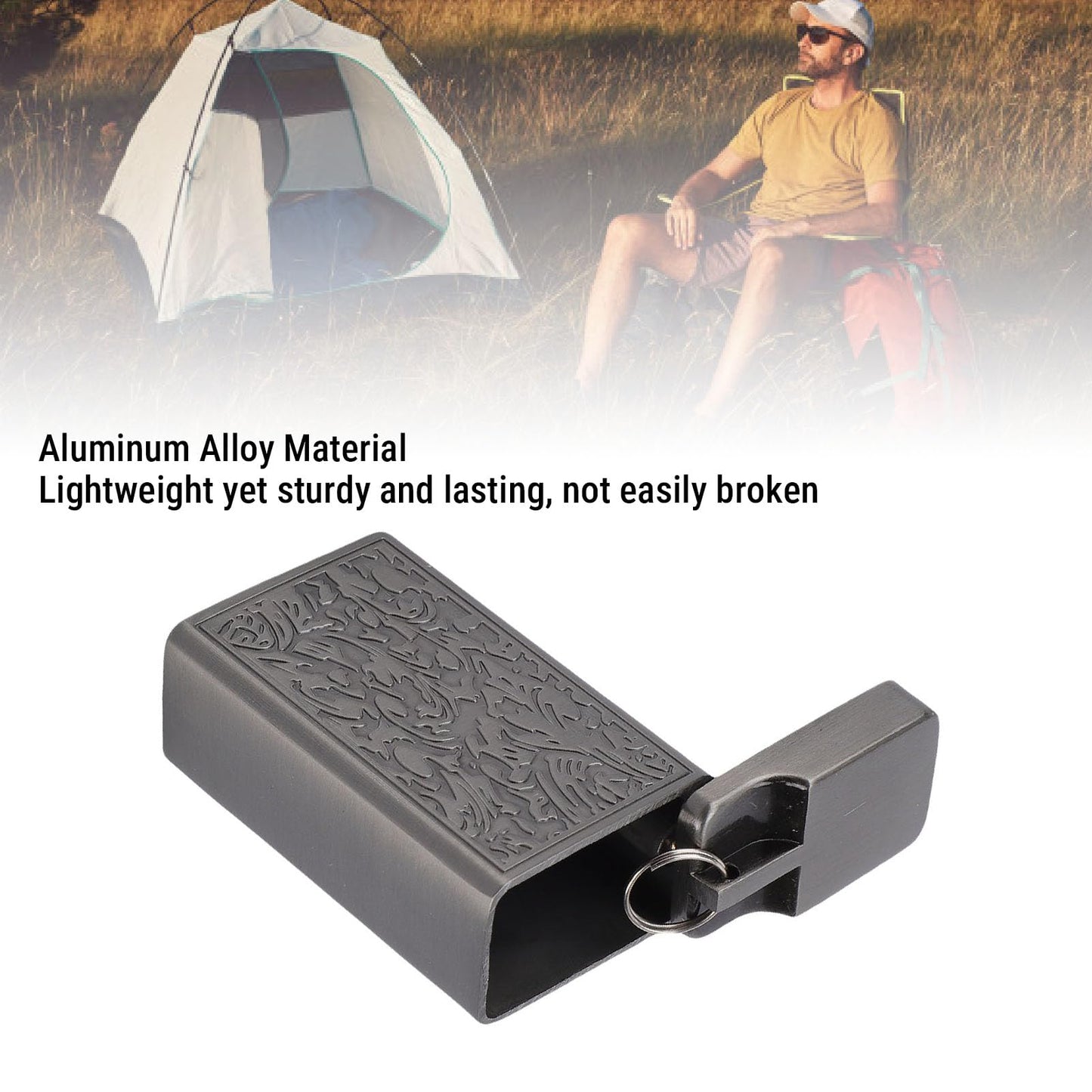 RIZGHWOY Portable Airtight Container, Aluminum Alloy Storage Box for Travel Camping Fishing to Keep Small Items Dry Clean Safe (Black)