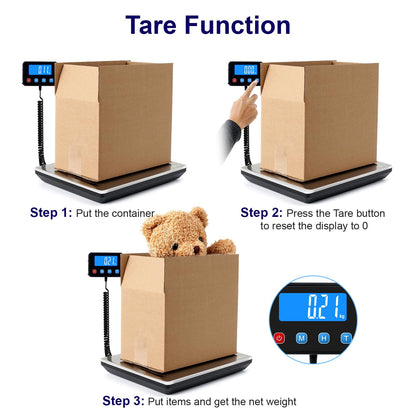 TIPRE Digital Shipping Postal Scale 0.5 oz High Accuracy！440lb Commercial Weight Scale for Package, Small Business, Mail, Warehouse, Home, Battery & Charging Cable Included