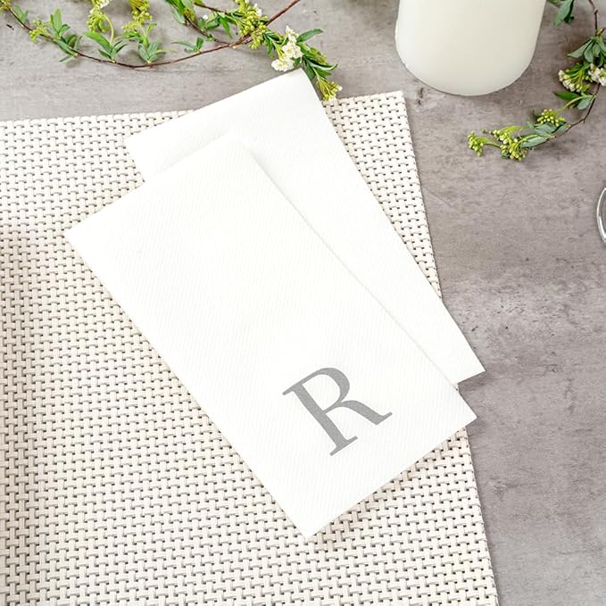 Luxenap 15.8 X 7.9 Inch Linen-Feel Guest Towels, 2000 Lettered Hand Towels
