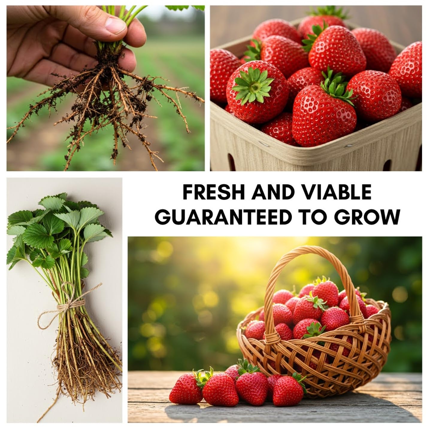 10 Sun Kissed Everbearing Strawberry Plants - Fruit Very Firm, Sweet, High Yields - 10 Live Well Rooted Plants