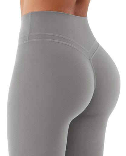 VOYJOY Womens Scrunch Workout Leggings Compression Butt Lifting Mid High Waist 26 Inches Seamless V Back Yoga Pants