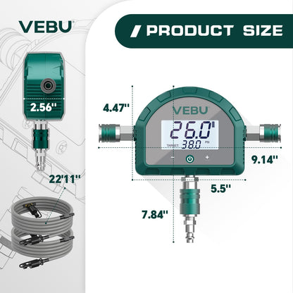 VEBU 4 Tire Inflation System, Auto Shut Off 4 Way Tire Inflation & Deflation Hose Kit with Preset Memory & Digital Display，Works with Your Air Compressor for Trucks, SUVs, RVs