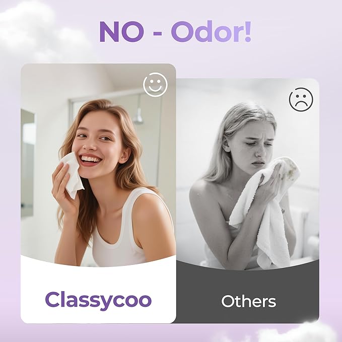 Classycoo XL Compressed Towel Tablets- 50 PCS Disposable Face Towelettes