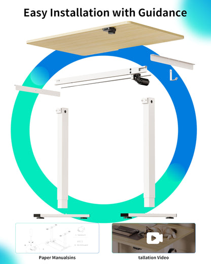 BIZUM 39.4" Small Electric Standing Desk Height Adjustable, Whole Piece Stand Up Computer Desk Work Study Writing Gaming Desks for Home Office Oak