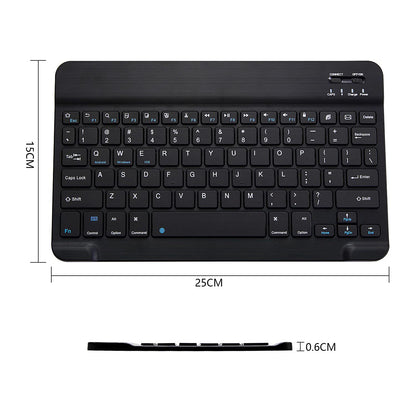 Ultra-Slim Bluetooth Keyboard Portable Mini Wireless Keyboard Rechargeable for Apple iPad iPhone Samsung Tablet Phone Smartphone iPadOS iOS Android (10 inch Black)