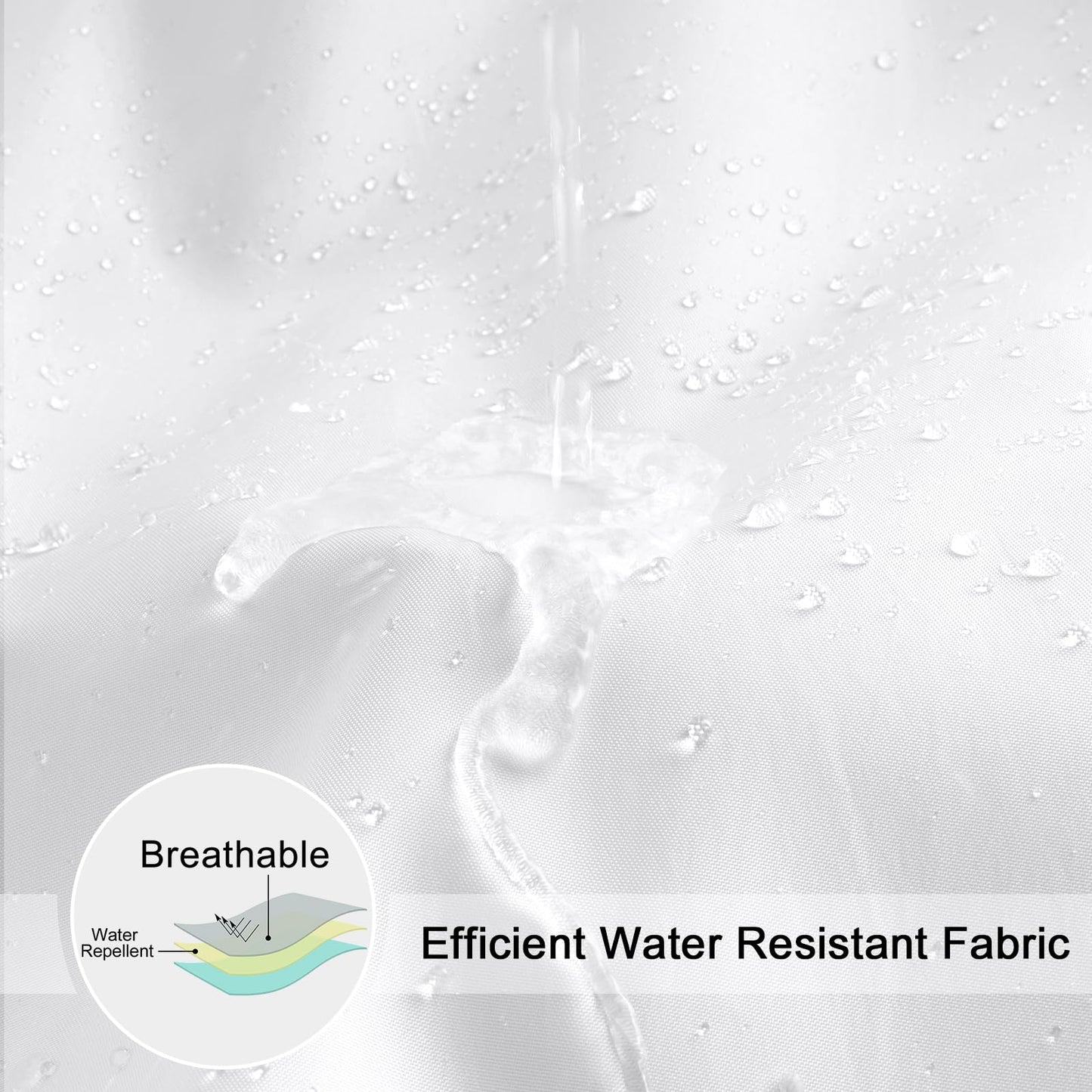 White Shower Curtain,Mould Proof and Mildew Resistant Extra Long Shower Curtain Liner 180 x 200cm Drop,100% Polyester Machine Washable Waterproof Fabric Bathroom Shower Curtain