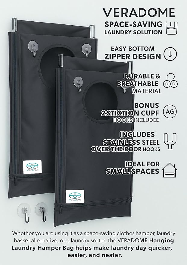 Hanging Laundry Hamper Bag – Space-Saving Dirty Clothes Storage