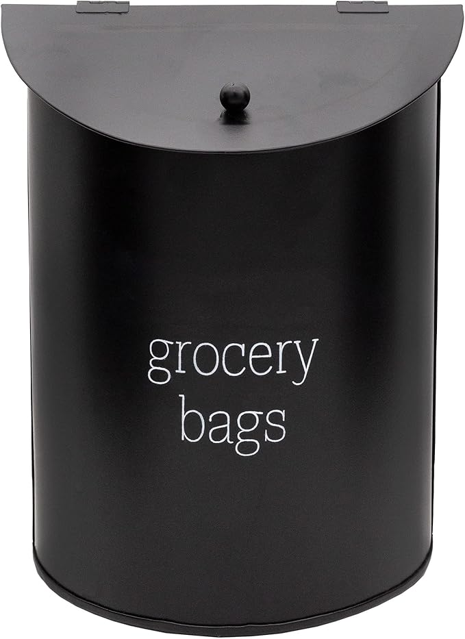 AuldHome Design Enamelware Grocery Bag Holder; Wall-Mounted Modern Farmhouse