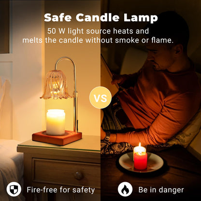GODONLIF Candle Warmer Lamp with Timer Dimmable, Birthday Gifts for Women Mom, House Warming Gifts New Home Decor, Wax Melt Warmer for Jar Candles with 2 Bulbs