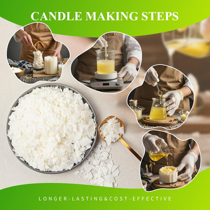 5LB Soy Wax for Candle Making - Natural Soy Wax Flakes Supplies for DIY Candles, Container & Tealight Craft Use, Easy Mel Clean Burn, Ideal for Small Businesses & Etsy Sellers (2270G / 80 OZ)