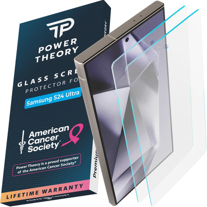 Power Theory Designed for Samsung Galaxy S21 FE 5G Screen Protector Tempered Glass [9H Hardness], Easy Install Kit, 99% HD Bubble Free Clear, Case Friendly, Anti-Scratch, 2 Pack