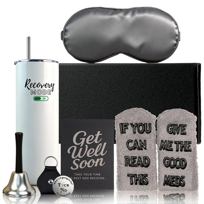 Funny Get Well Soon Care Package for Women and Men, Recovery Mode Gift Box After Surgery, Chemo, or Hospital Stay, Thinking of You Basket for Friends and Patients,with 20oz Cup