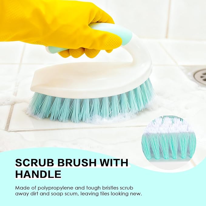3 Pack Bathroom Scrub Brush Set, Heavy-Duty Scrub Brushes