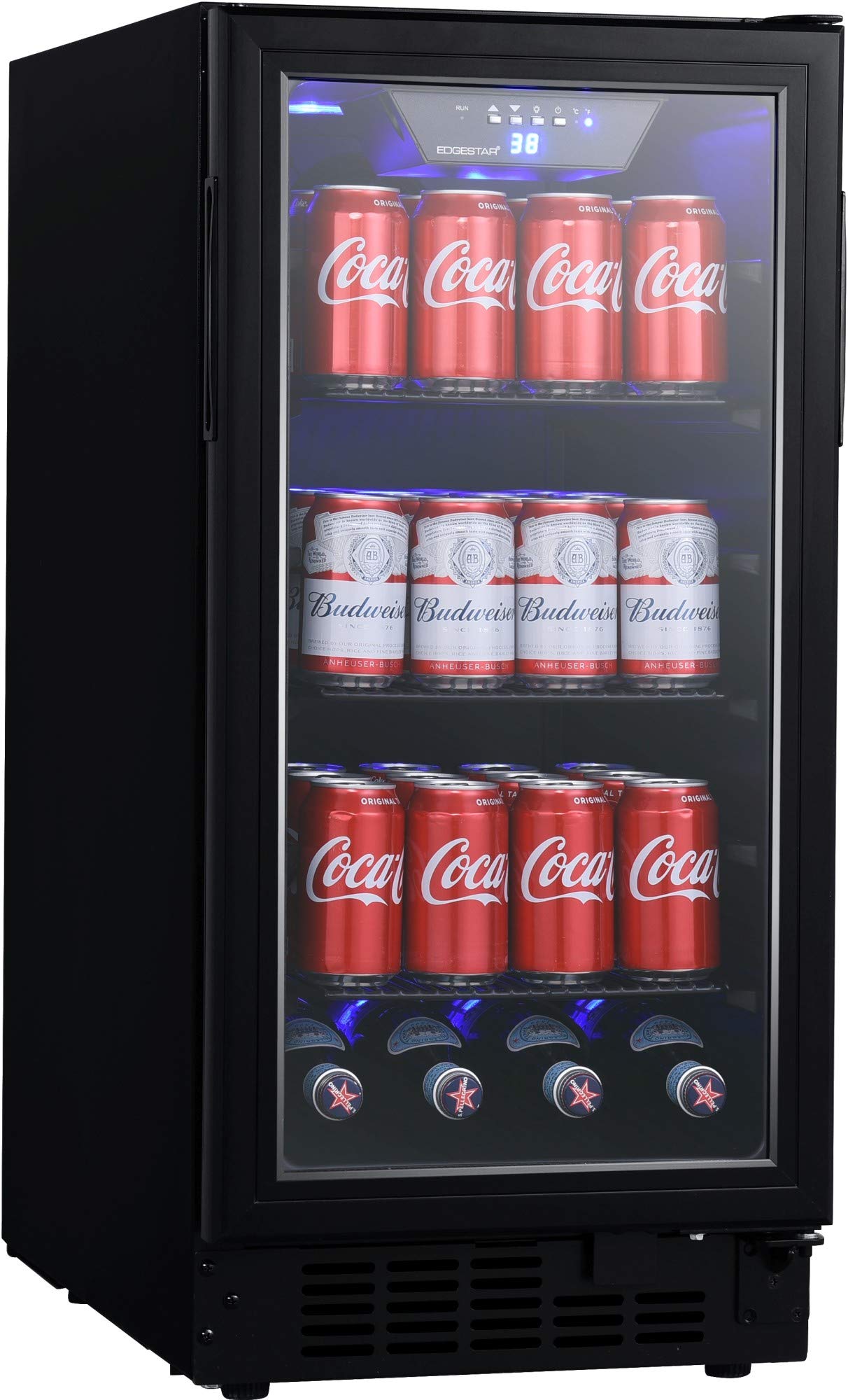 EdgeStar BBR901BL 15 Inch Wide 80 Can Built-In Beverage Center with Slim Design - Black