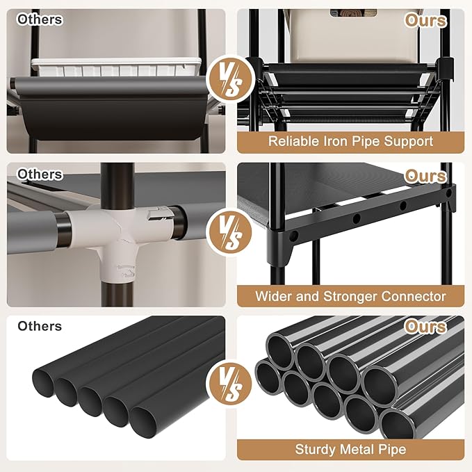 Portable Closet, Freestanding Wardrobe Closet Organizers and Storage, Open