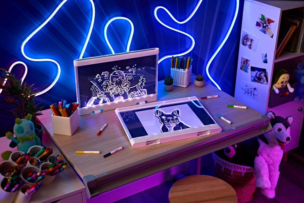 Crayola Ultimate Light Board - White, Kids Drawing Tablet, Holiday & Christmas Gifts, LED Drawing Board, Sketching Art Projector, Toys for Boys & Girls, 6+