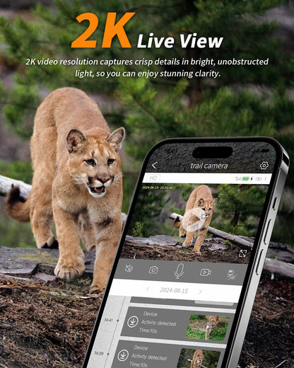 Loatos Cellular Trail Camera 2 Packs, AI Animal Detection Trail Camera Built-in SIM Card 4G LTE with Unlimited Data Plan Game Cameras with Night Vision Motion Activated Waterproof 2K Live View