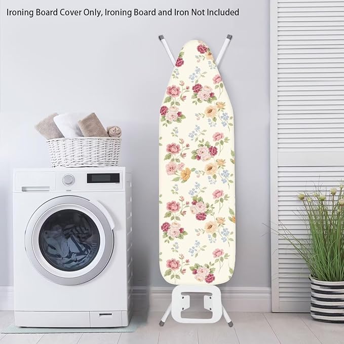 Rose Flower Ironing Board Cover, Iron Board Cover Non-Slip Thick Ironing Board