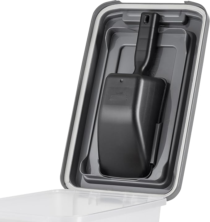 IRIS USA Dog Food Storage Container, Airtight Lid, 2-Cup Scoop, Versatile Pet