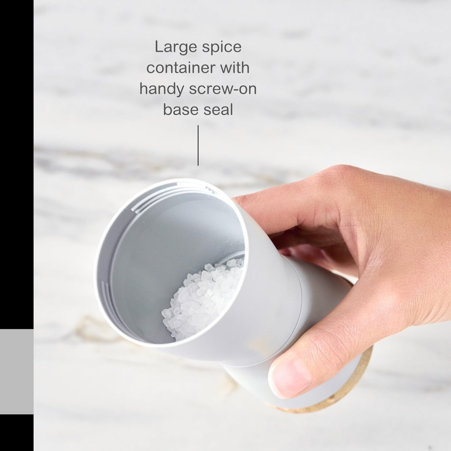 AdHoc Twin Salt and Pepper Mill Gift Set - Salt & Pepper Grinder for Gourmet Seasoning - Adjustable Manual Grinder for Fine to Coarse Spices